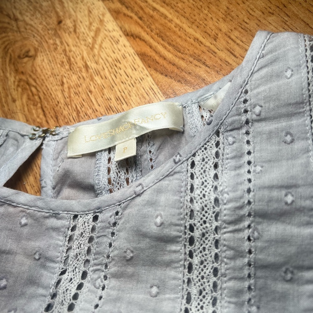 LoveShackFancy Gray Ruffled Mini Dress - Picture 5 of 7